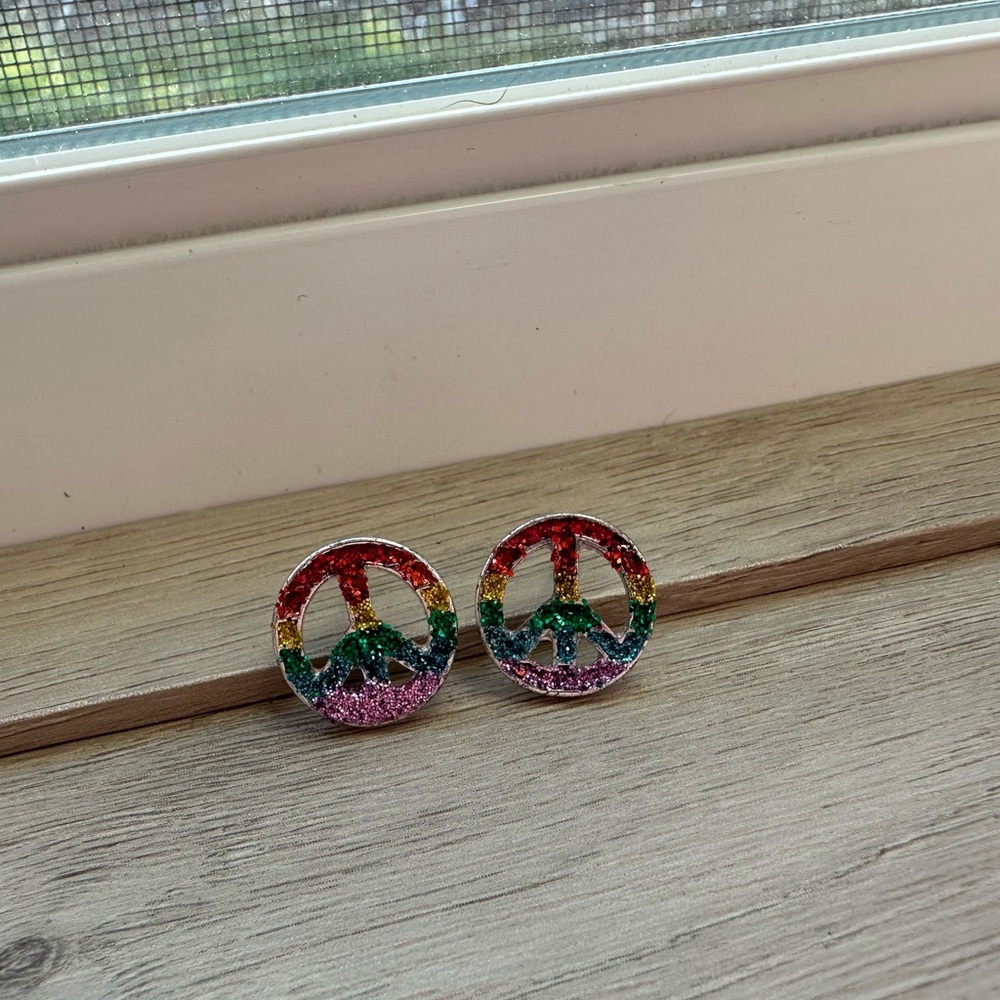 Colorful Peace Sign Earrings